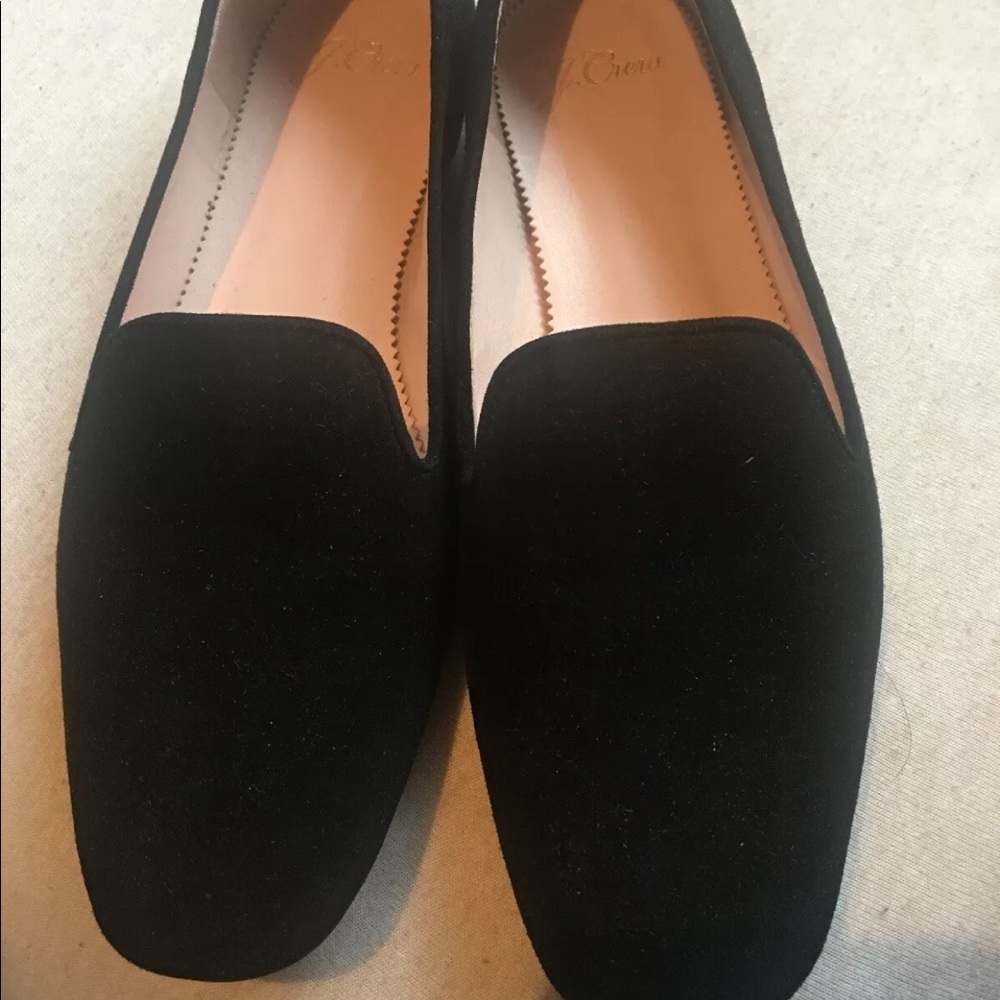 J.Crew black suede flat size 6.5